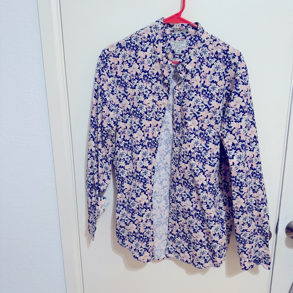 J Crew Slim Button Up Floral Shirt